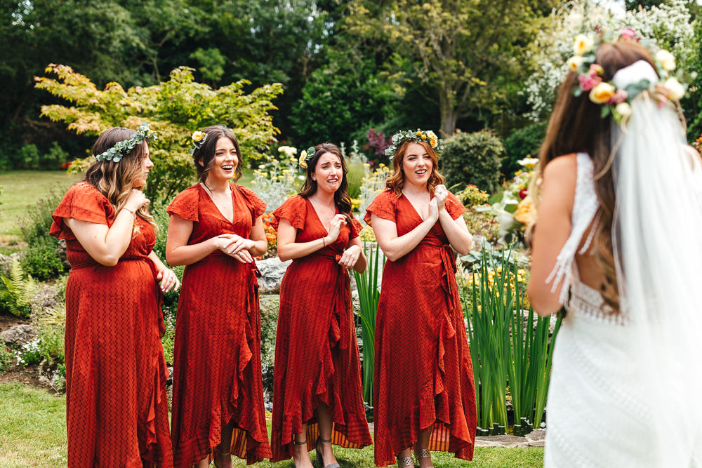 Bridesmaids Bridesmaid Dress Dresses Red Ruffle Brook Farm Wedding Kirsty Mackenzie Photography