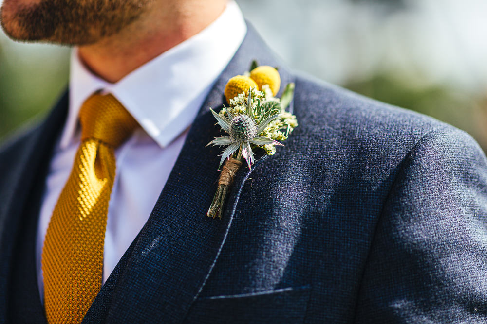 Groom Suit Yellow Tie Buttonhole Brook Farm Wedding Kirsty Mackenzie Photography