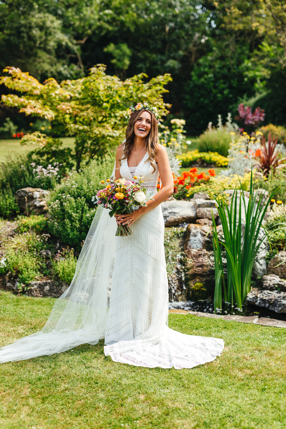 Bride Bridal Dress Gown Veil Willowby by Watters Crochet Fringe Brook Farm Wedding Kirsty Mackenzie Photography