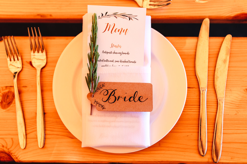 Place Setting Decor Luggage Tag Place Names Brook Farm Wedding Kirsty Mackenzie Photography
