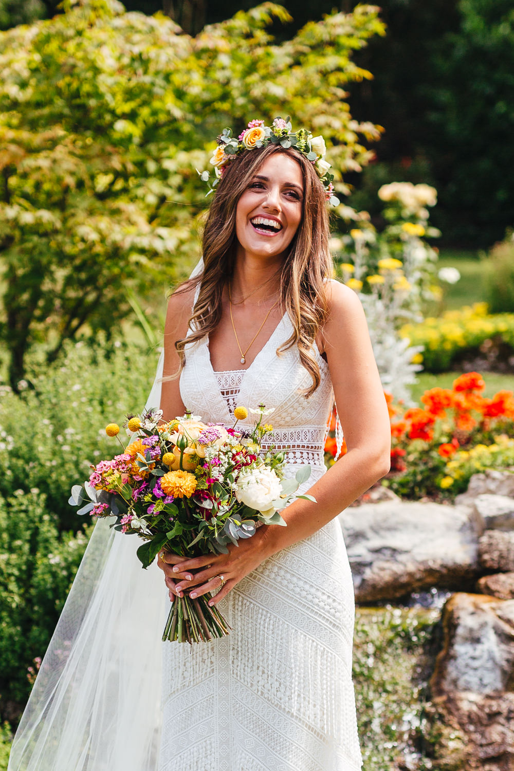 Bride Bridal Dress Gown Veil Willowby by Watters Crochet Fringe Brook Farm Wedding Kirsty Mackenzie Photography