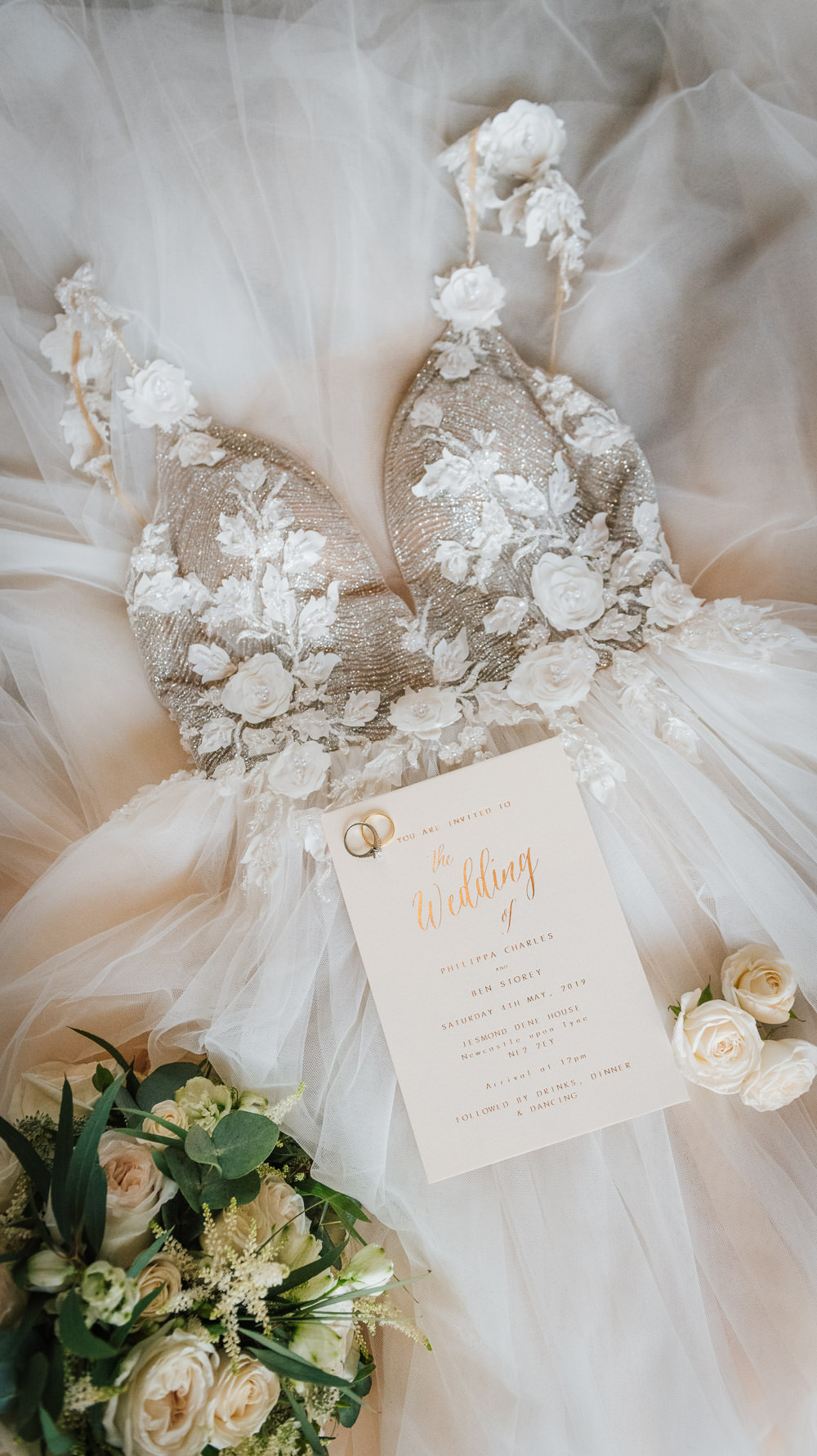 Dress Gown Bride Bridal Straps Train Lace Tulle Cherry Blossom Wedding Ideas Sugarbird Photography