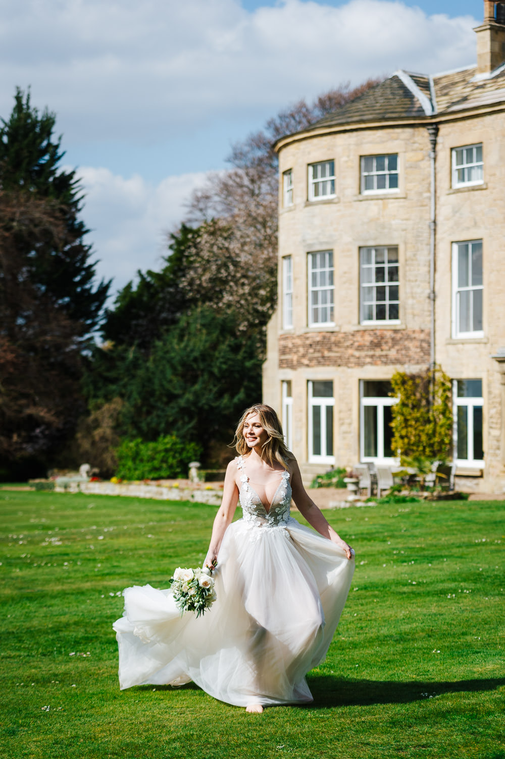 Dress Gown Bride Bridal Straps Train Lace Tulle Cherry Blossom Wedding Ideas Sugarbird Photography
