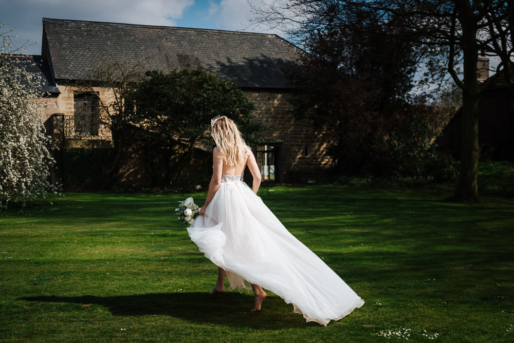 Dress Gown Bride Bridal Straps Train Lace Tulle Cherry Blossom Wedding Ideas Sugarbird Photography