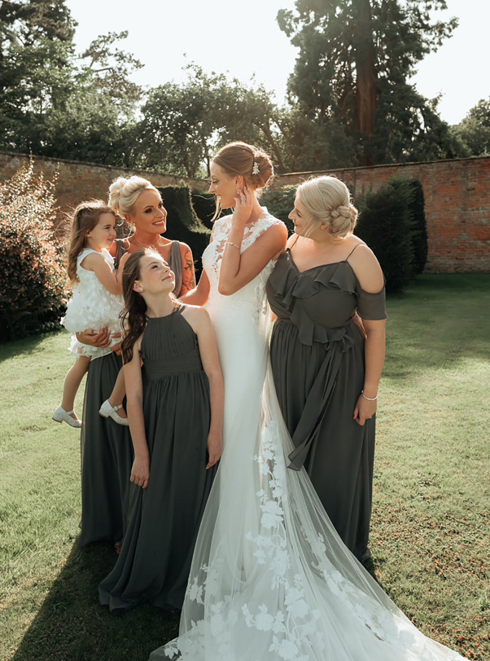 Bridesmaids Bridesmaid Dress Dresses Grey Combermere Abbey Wedding Damian Brandon Photography