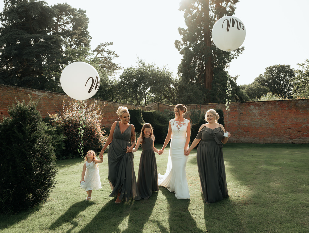 Bridesmaids Bridesmaid Dress Dresses Grey Combermere Abbey Wedding Damian Brandon Photography