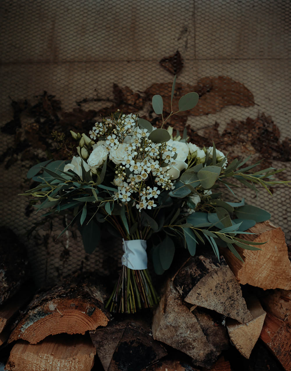 Bouquet Flowers Bride Bridal Greenery Foliage Eucalyptus Combermere Abbey Wedding Damian Brandon Photography