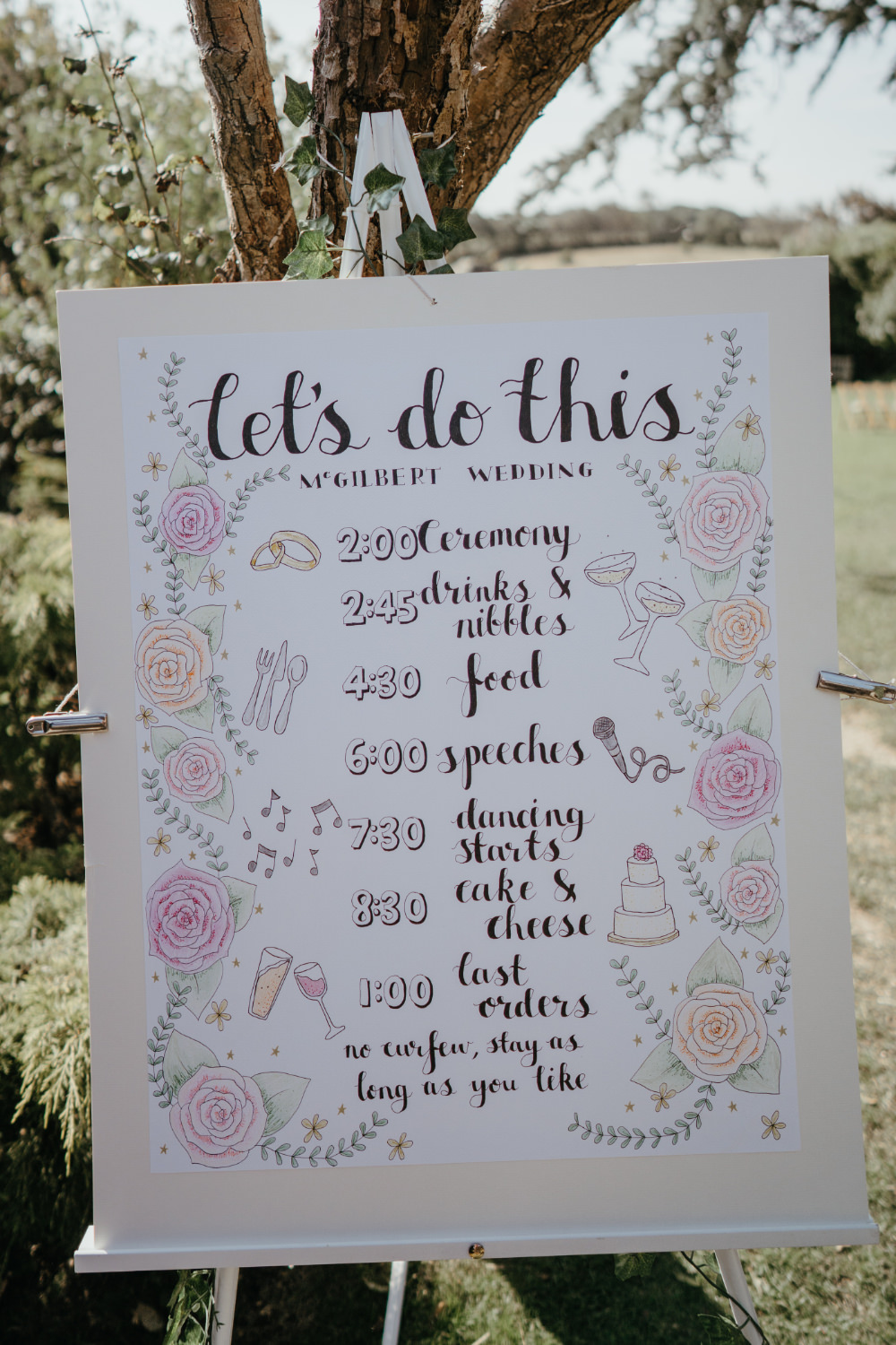 Sign Signs Signage Order of Day Literary Wedding Naomi Jane Photography