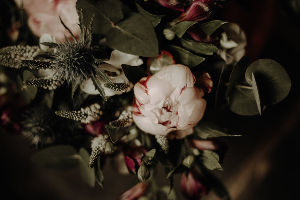 Bouquet Flowers Bride Bridal Peony Thistle Magical Tipi Wedding Esme Whiteside Photography