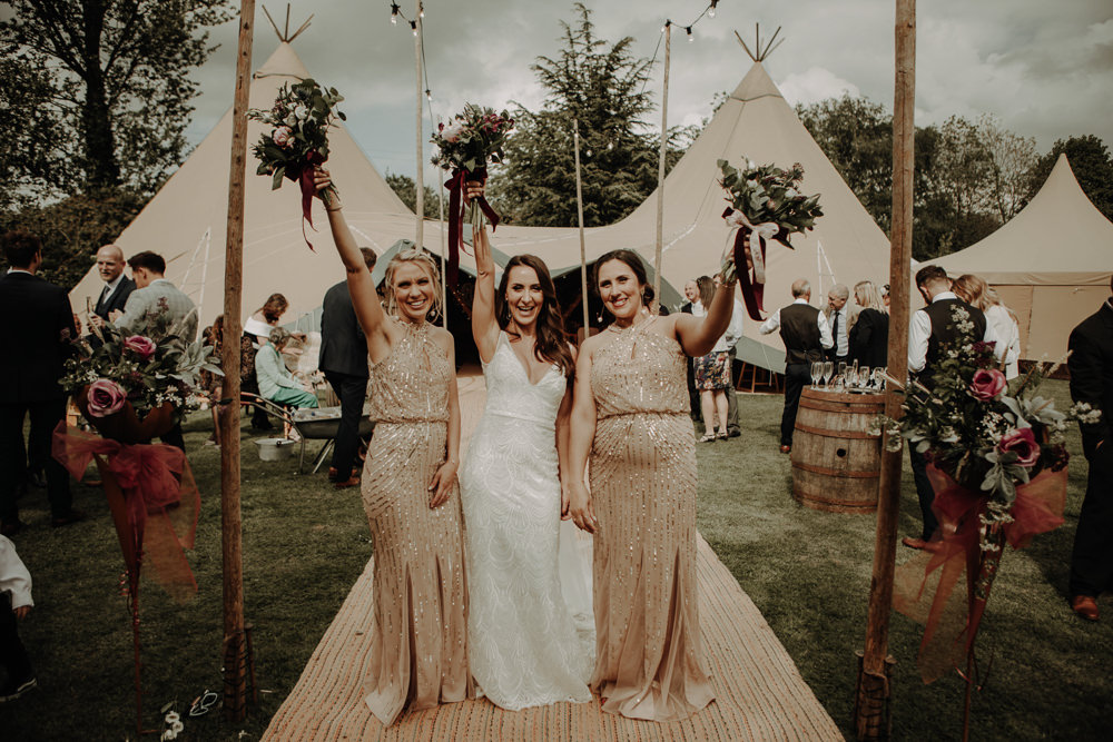 Bridesmaids Bridesmaid Dress Dresses Gold Magical Tipi Wedding Esme Whiteside Photography