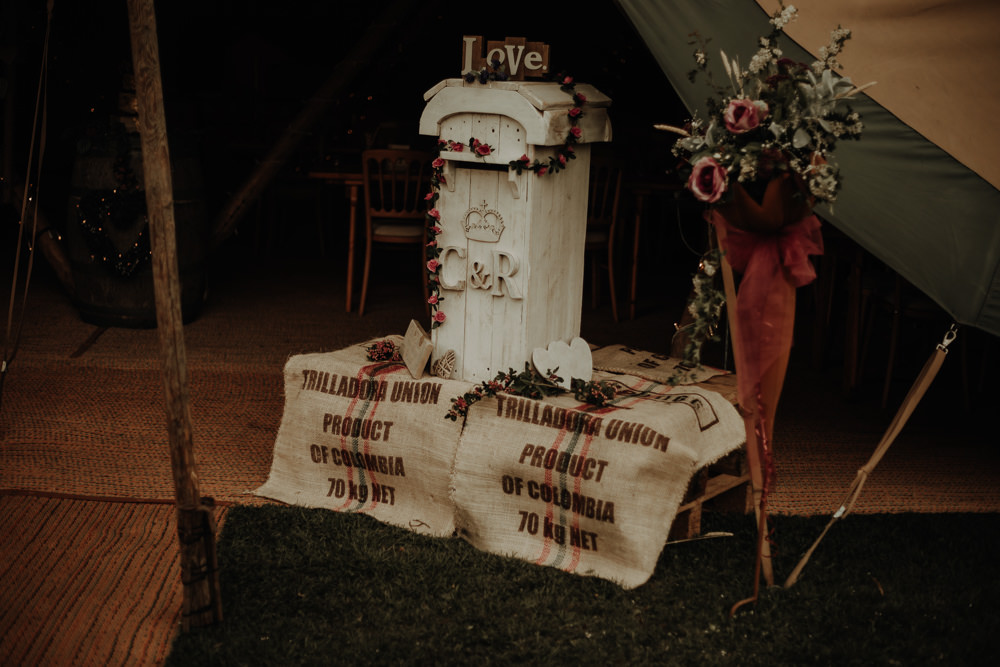 Post Box Cards Gift Table Magical Tipi Wedding Esme Whiteside Photography