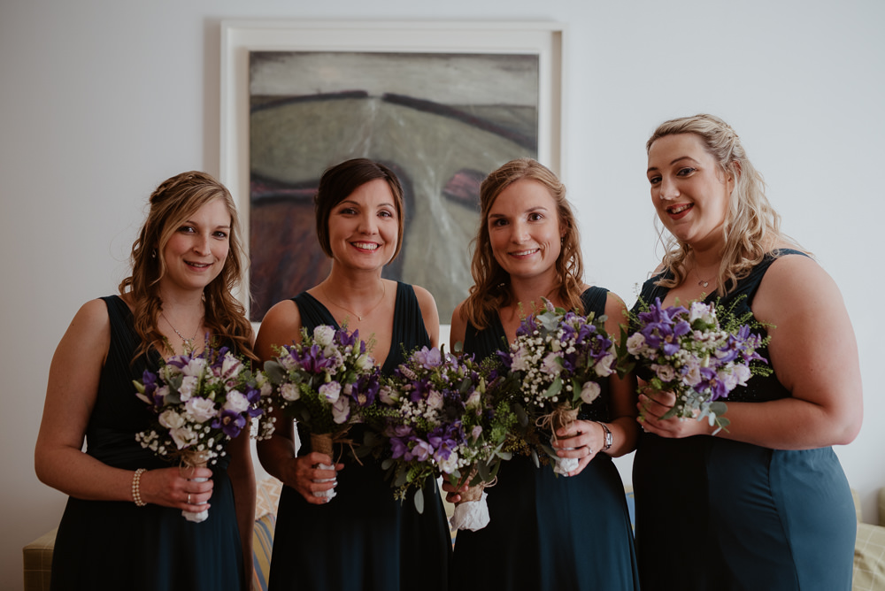 Bridesmaids Bridesmaid Dress Dresses Teal Green North Cornwall Wedding Taylor-Hughes Photography
