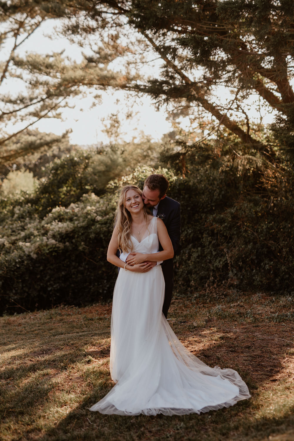Dress Gown Bride Bridal Tulle Straps Flowing North Cornwall Wedding Taylor-Hughes Photography
