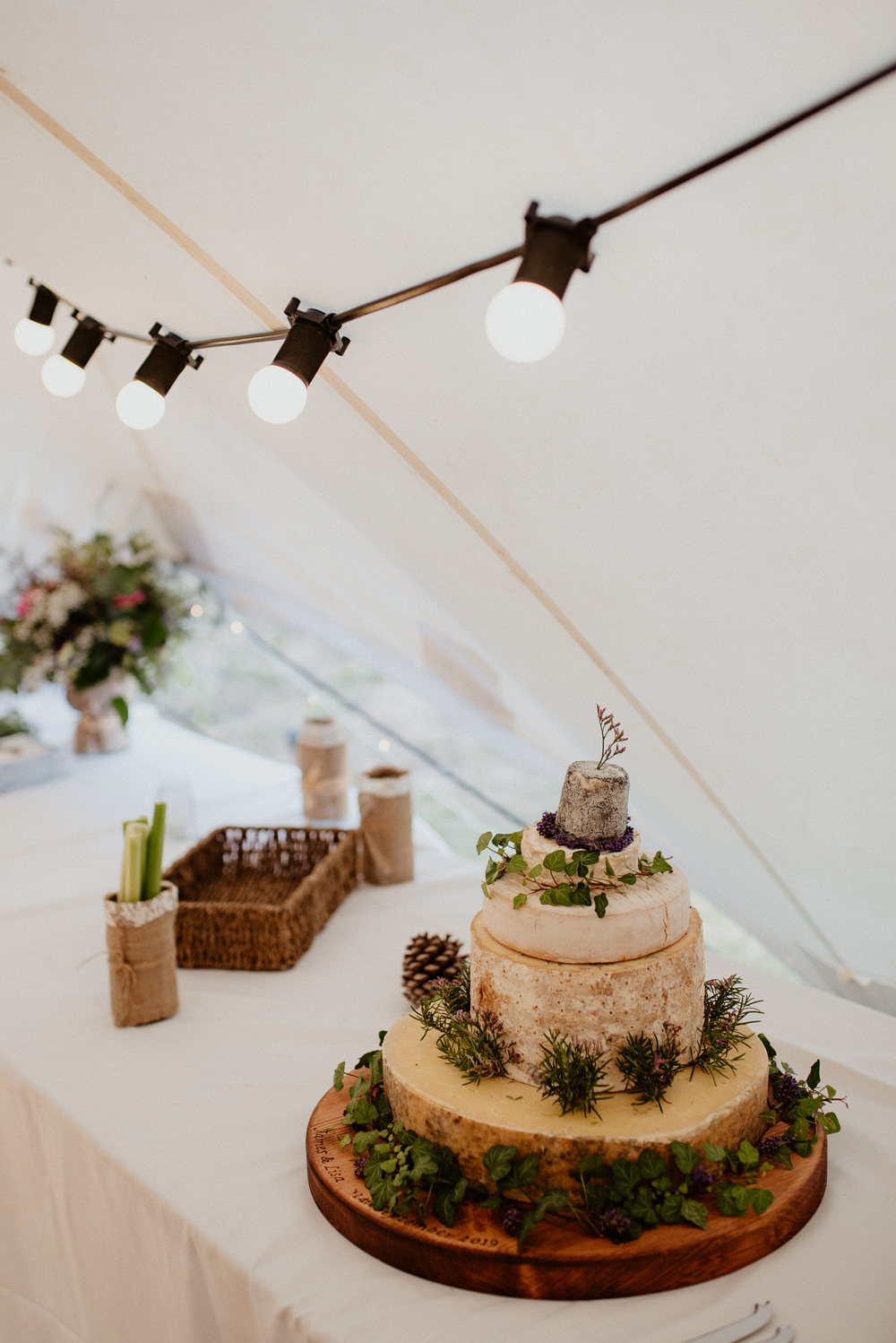 Cheese Tower Cake Stack North Cornwall Wedding Taylor-Hughes Photography