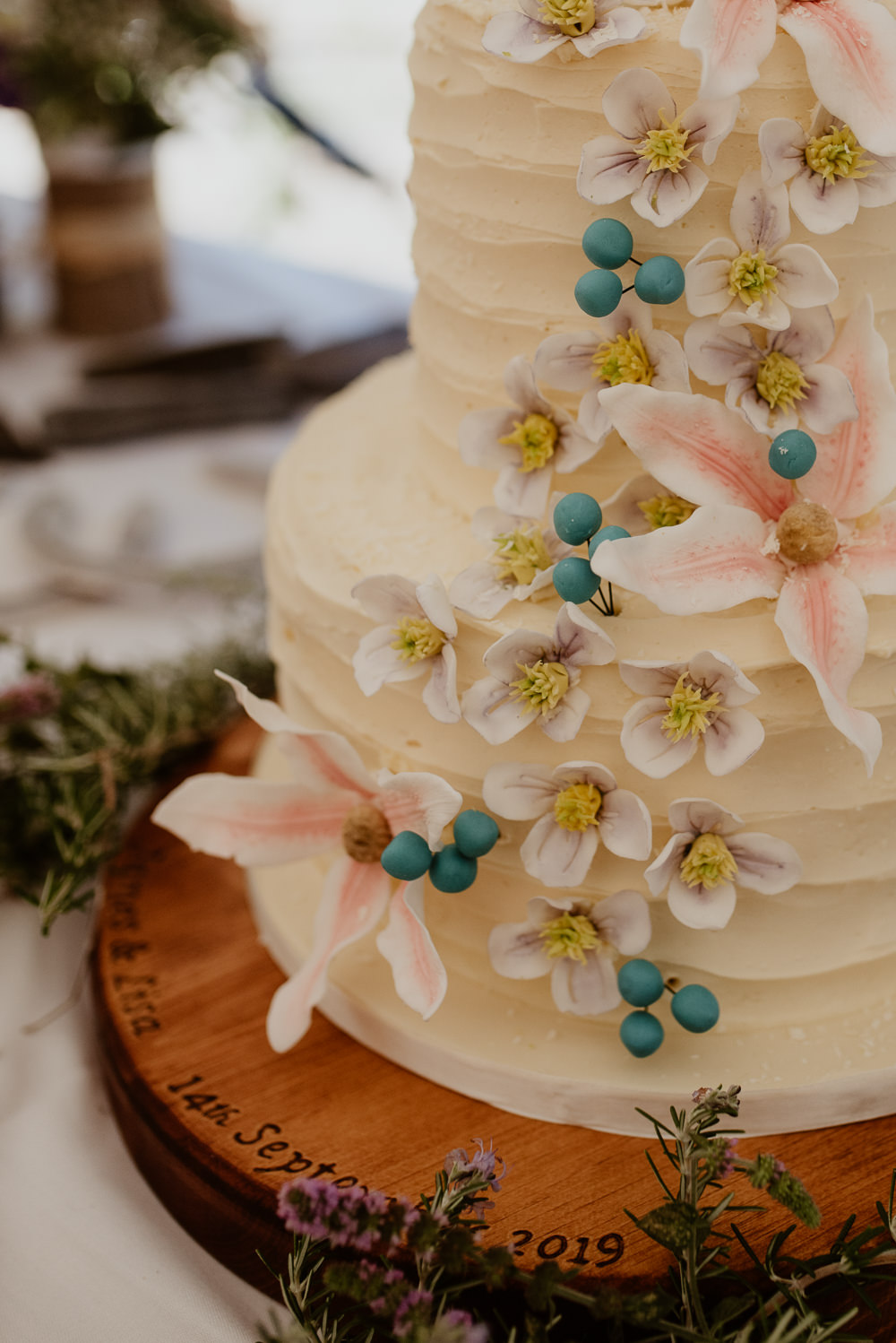 Flower Floral Buttercream Cake North Cornwall Wedding Taylor-Hughes Photography