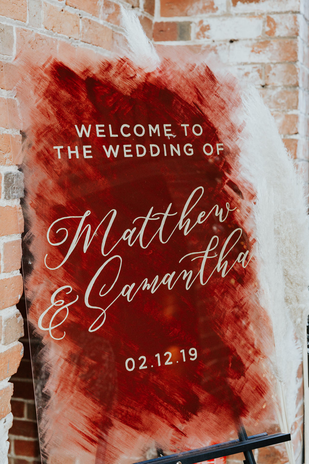 Acrylic Sign Perspex Signs Painted Welcome Signage Calligraphy Shustoke Barn Wedding Oxi Photography