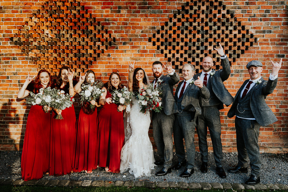 Bridesmaids Bridesmaid Dress Dresses Red Shustoke Barn Wedding Oxi Photography