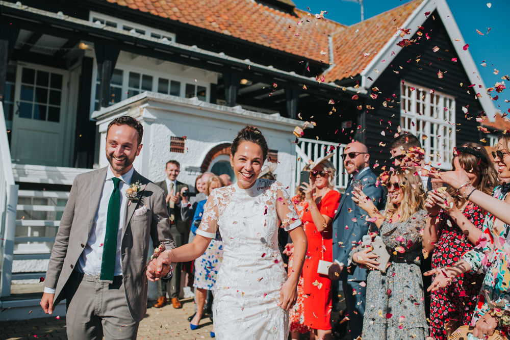 Confetti Throw Thorpeness Country Club Wedding Charlotte Razzell Photography
