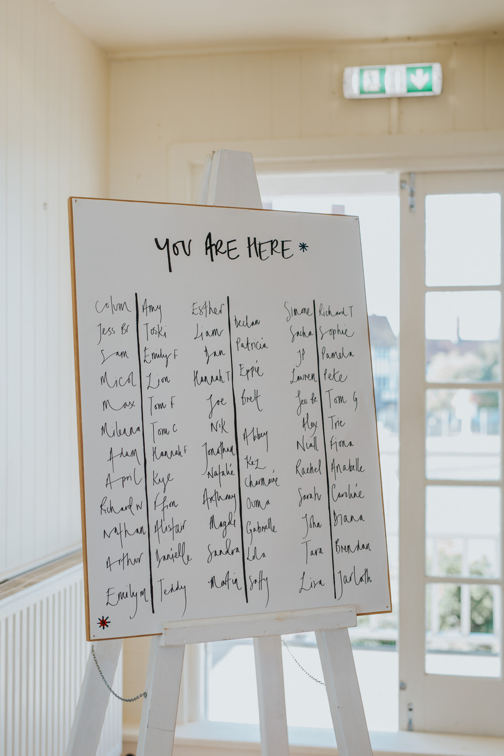 Table Plan Seating Chart Lettering Handwritten Thorpeness Country Club Wedding Charlotte Razzell Photography