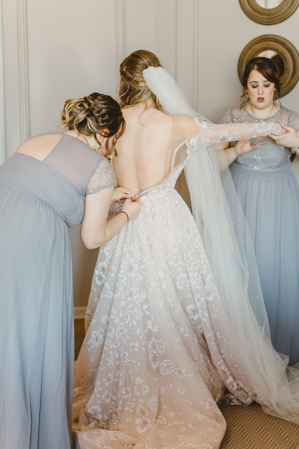 Dress Gown Bride Brida Long Sleeves Hayley Paige Veil York Minster Wedding Amy Lou Photography
