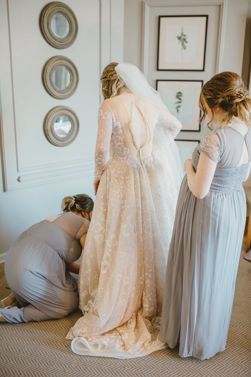 Dress Gown Bride Brida Long Sleeves Hayley Paige Veil York Minster Wedding Amy Lou Photography