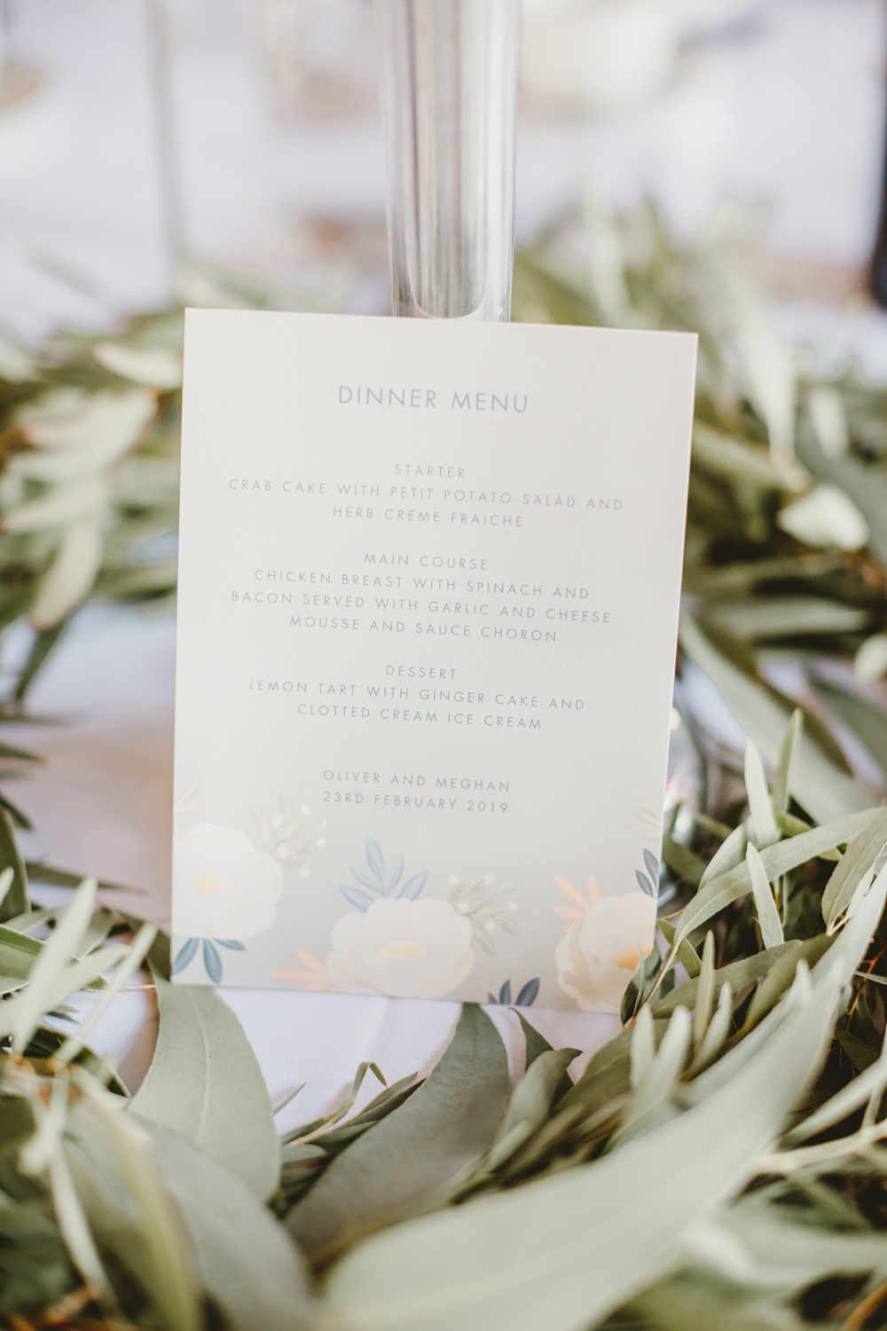 Menu Floral Stationery York Minster Wedding Amy Lou Photography