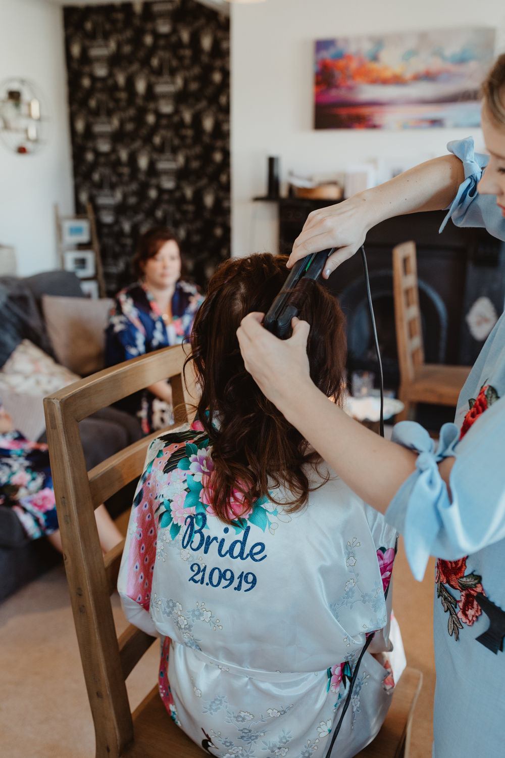 Bride Bridal Dressing Gown Robe Arches Dean Clough Wedding Stevie Jay Photography
