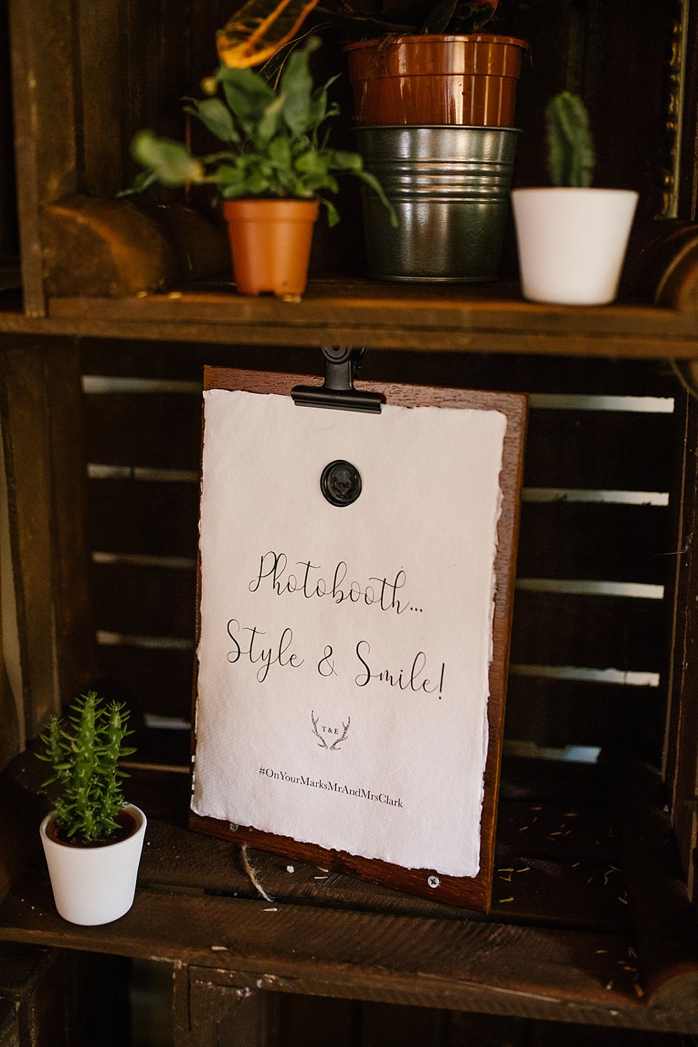 Photo Booth Sign Signs SignageChaucer Barn Wedding Katherine Ashdown Photography
