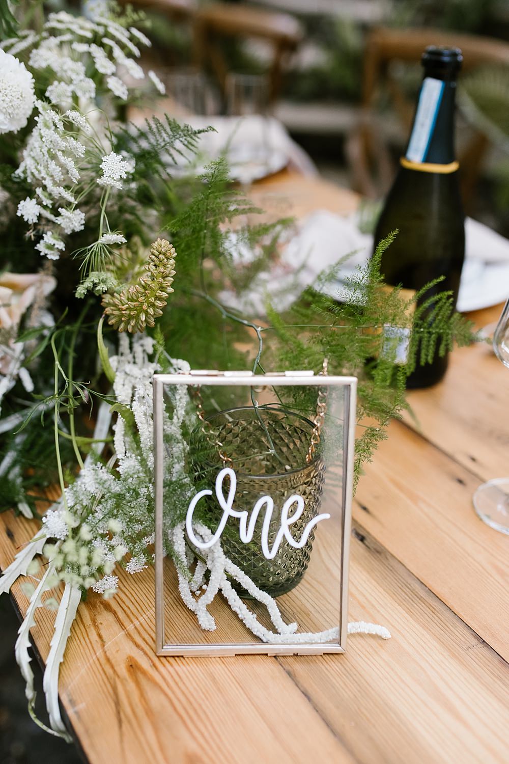Table Number Calligraphy Glass Frame Chaucer Barn Wedding Katherine Ashdown Photography