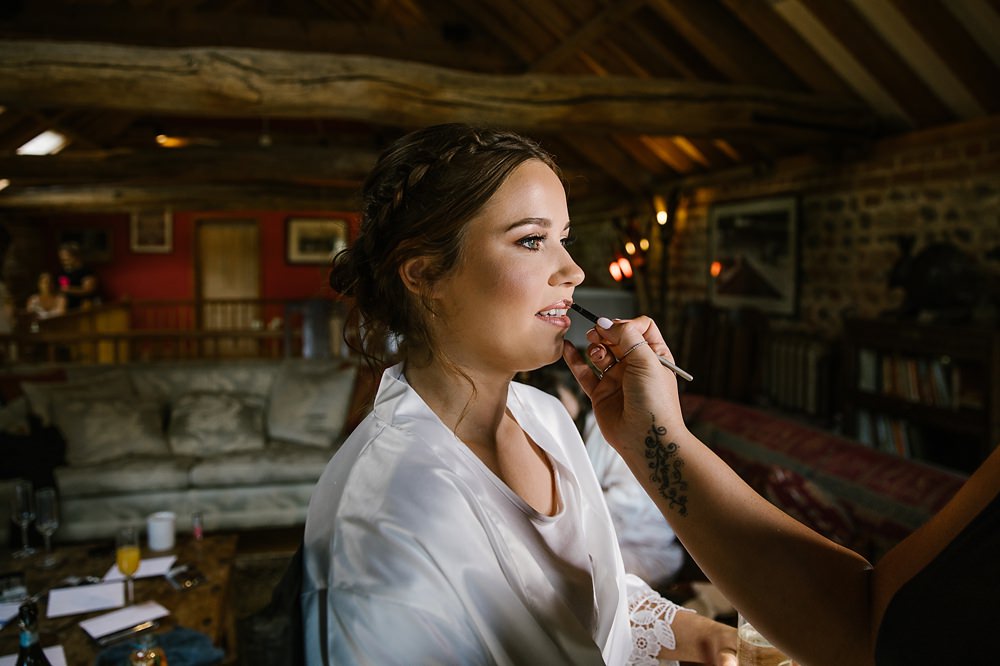 Bride Bridal Make Up Chaucer Barn Wedding Katherine Ashdown Photography