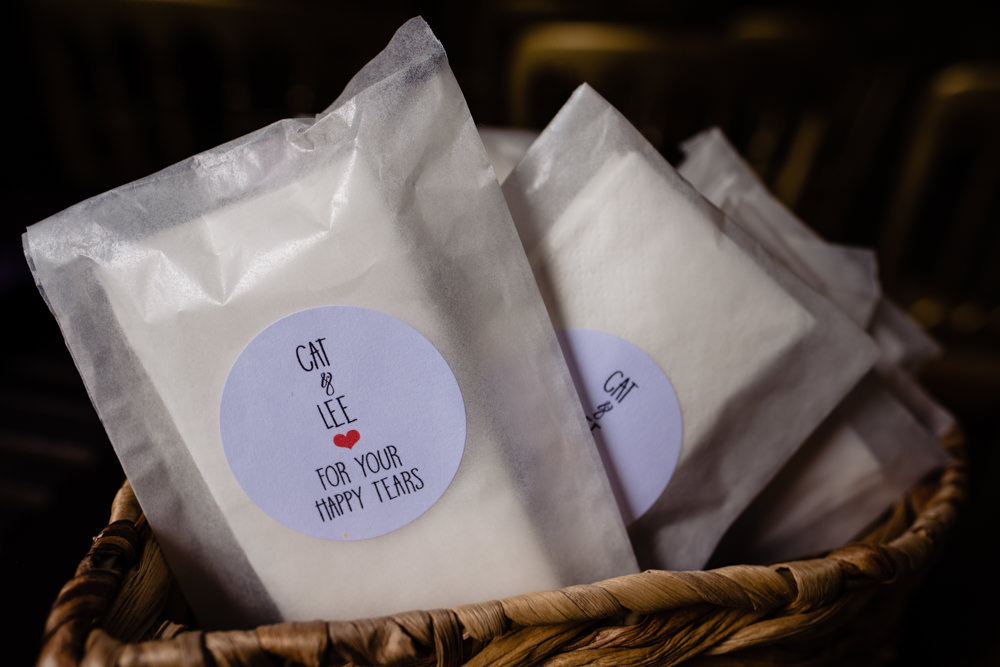 Hankies Personalised Cowshed Woodhall Farm Wedding Emma and Rich