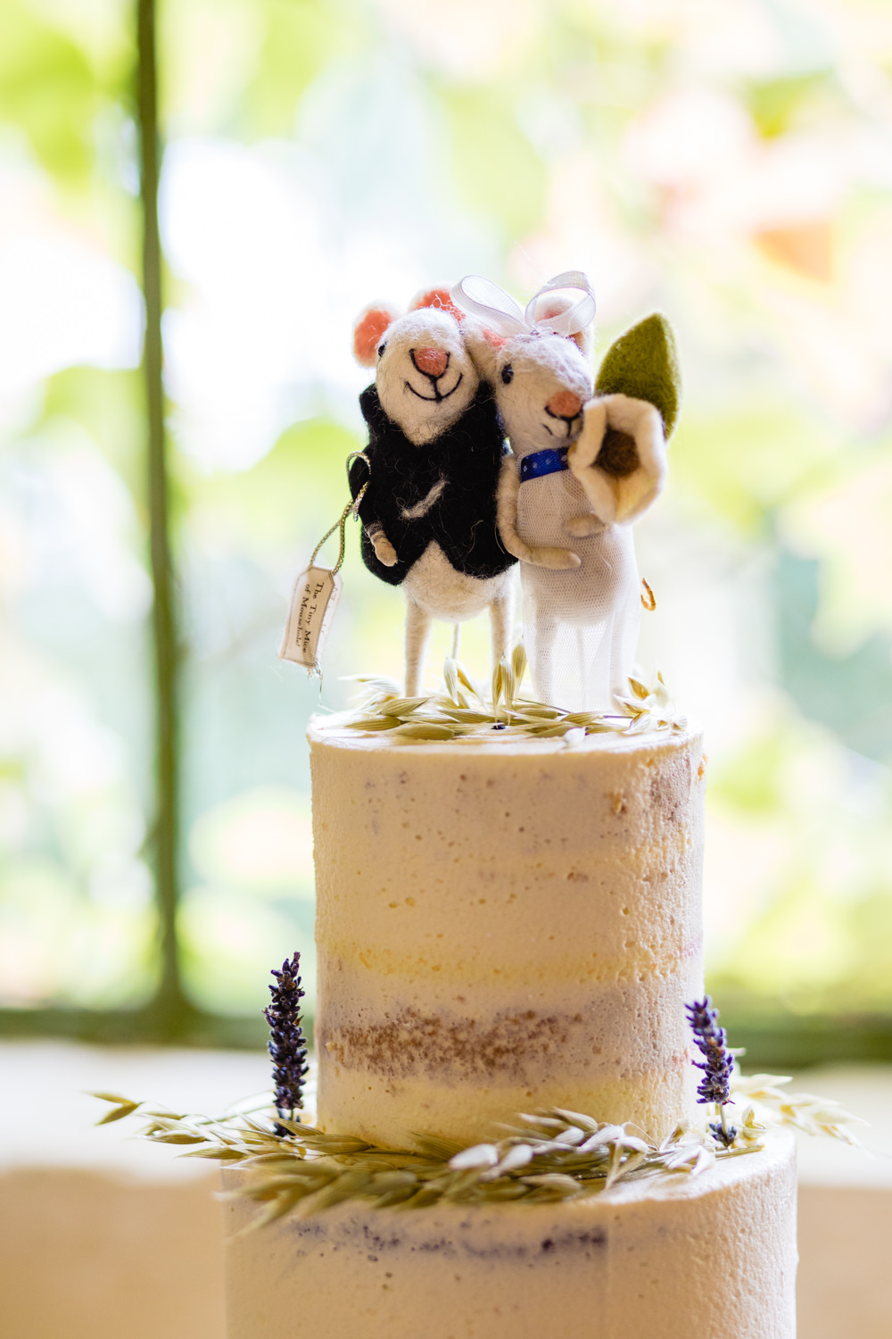 Mouse Cake Topper Mice Cowshed Woodhall Farm Wedding Emma and Rich