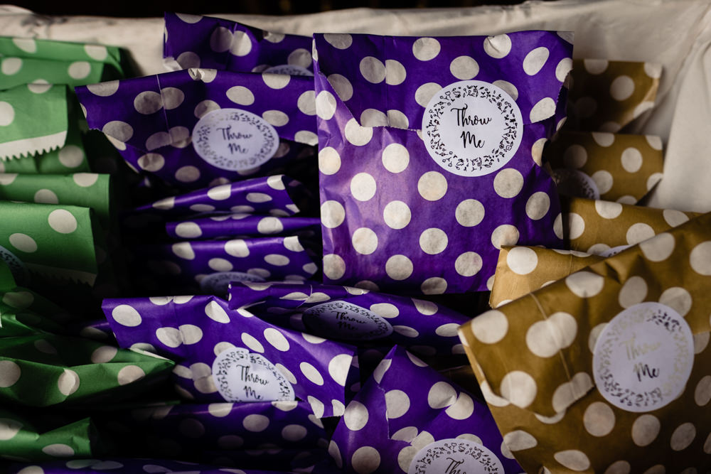 Confetti Bags Envelopes Cowshed Woodhall Farm Wedding Emma and Rich