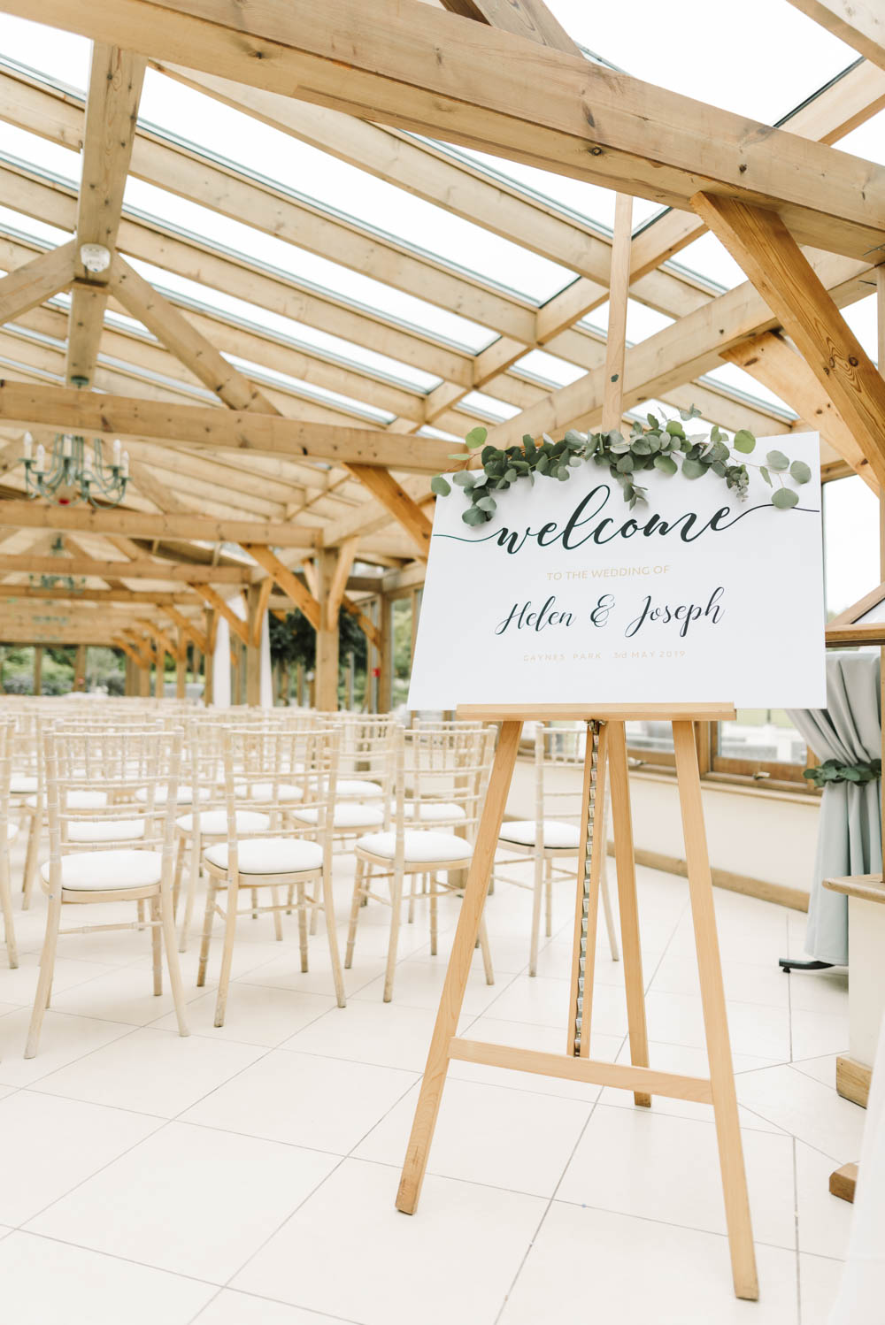 Welcome Sign Calligraphy Greenery Dove Grey Wedding Danielle Smith Photography