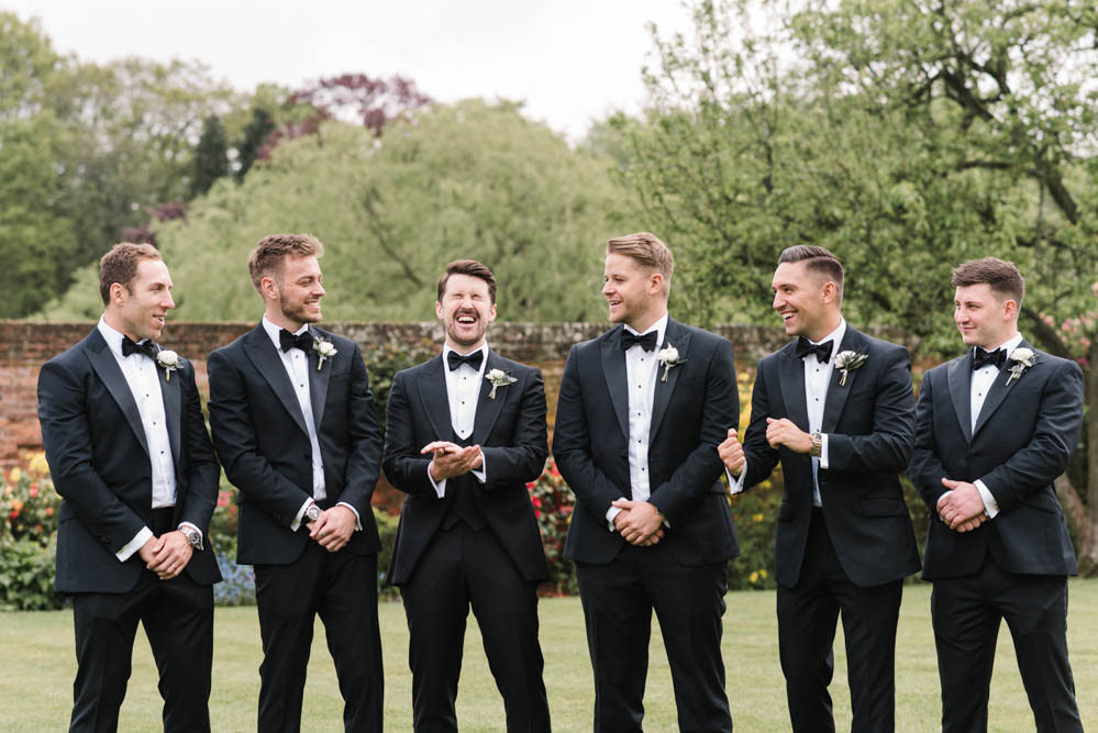 Groom Suit Braces Bow Tie Tux Tuxedo Groomsmen Dove Grey Wedding Danielle Smith Photography