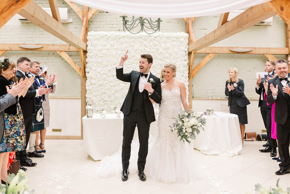 Flower Wall Dove Grey Wedding Danielle Smith Photography
