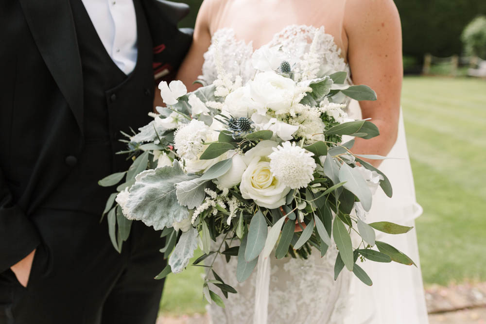 Bouquet Flowers Bride Bridal Olive Ranunculus Rose Anemone Astilbe Foliage Eucaluptus Dusty Miller Dove Grey Wedding Danielle Smith Photography