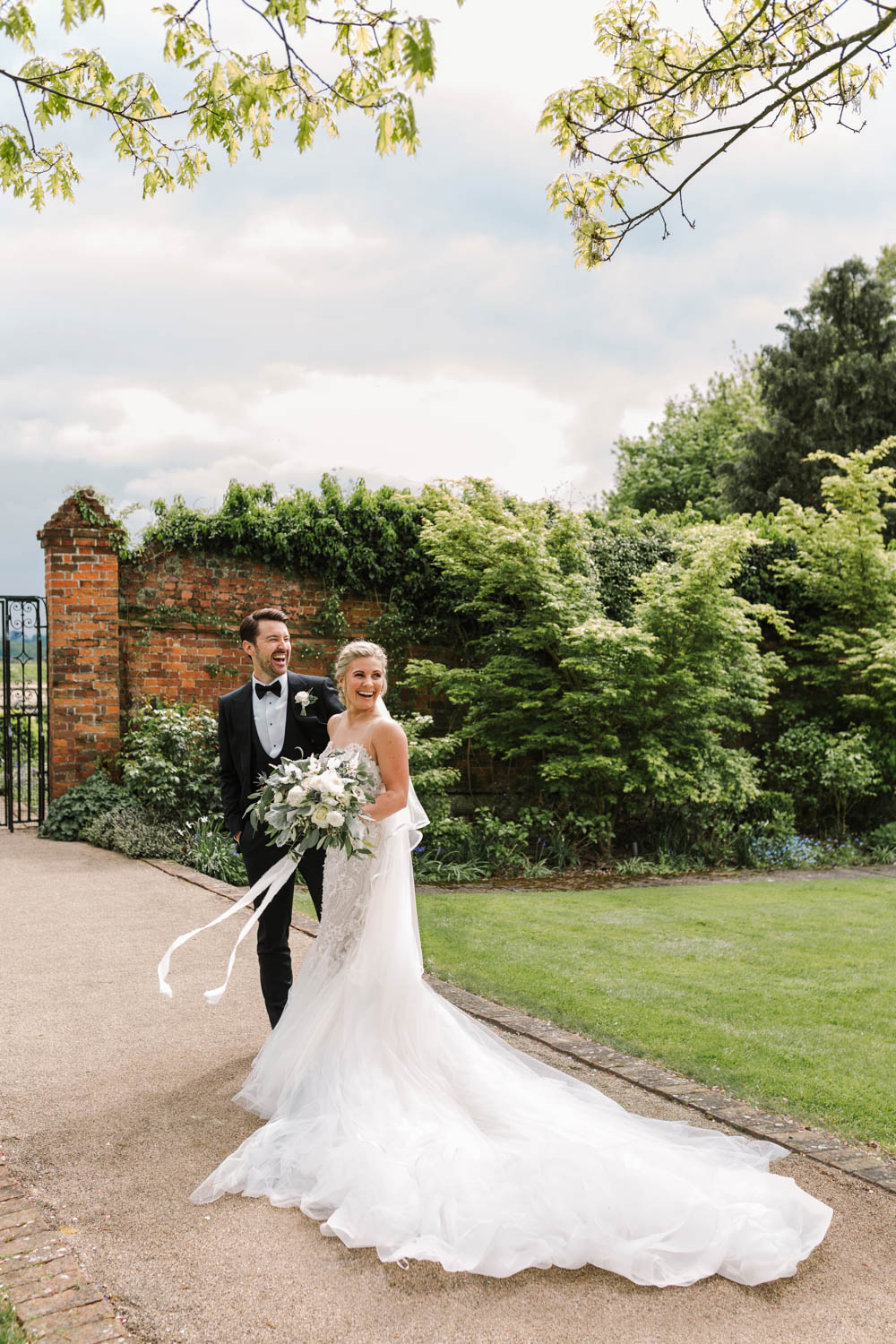 Dove Grey Wedding Danielle Smith Photography Dress Gown Bride Bridal Pronovias 3D Lace Gemstone Embroidery Train Veil