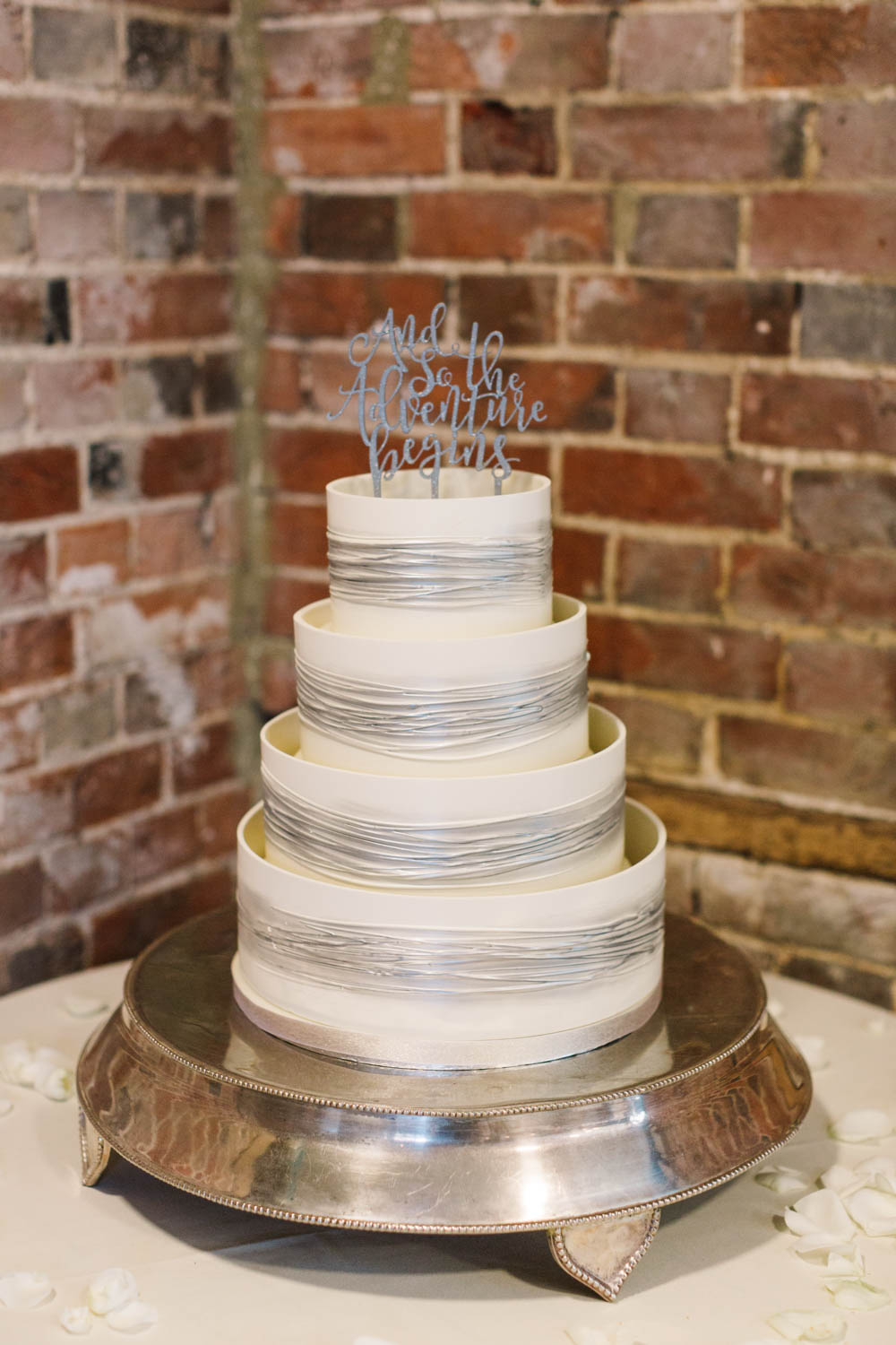 Iced Cake Silver Topper Dove Grey Wedding Danielle Smith Photography
