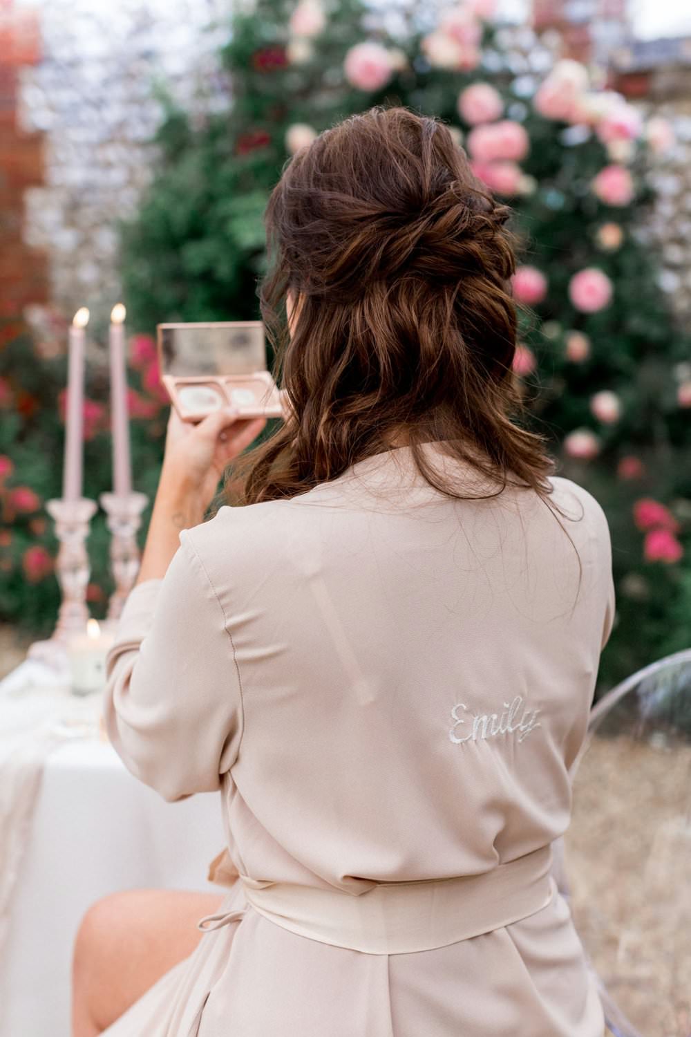 Personalised Dressing Gown Robe Bride Bridal English Garden Wedding Inspiration Philippa Sian Photography