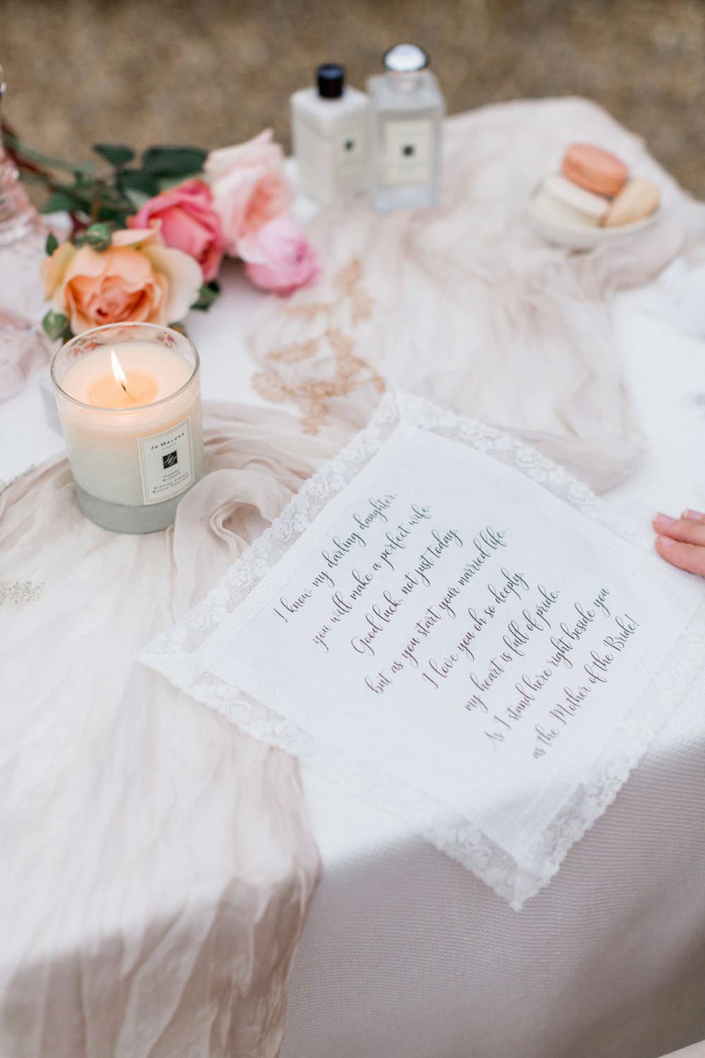 Present Gift Bride Bridal Handkerchief English Garden Wedding Inspiration Philippa Sian Photography