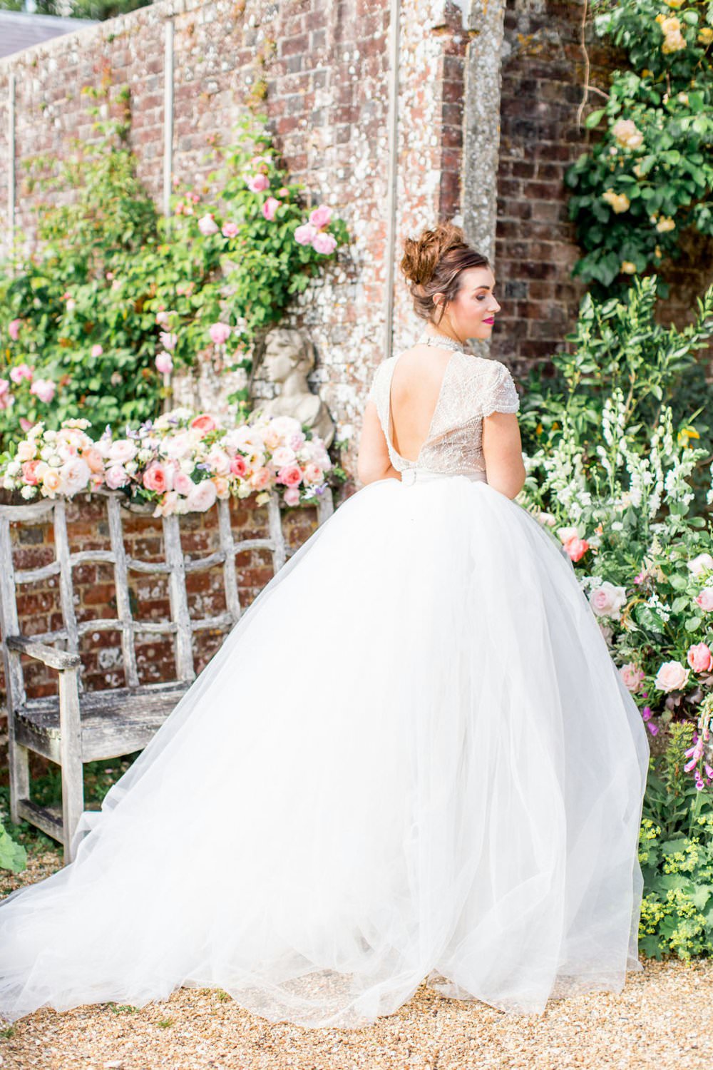 Princess Dress Gown Bride Bridal Sleeves English Garden Wedding Inspiration Philippa Sian Photography