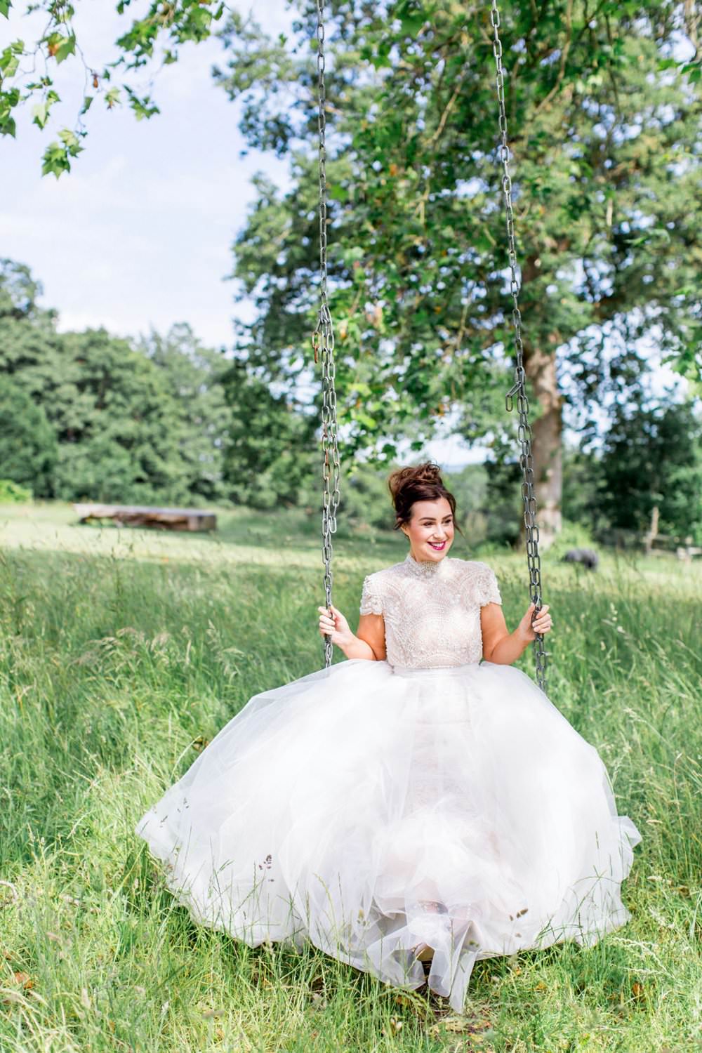 Princess Dress Gown Bride Bridal Sleeves English Garden Wedding Inspiration Philippa Sian Photography