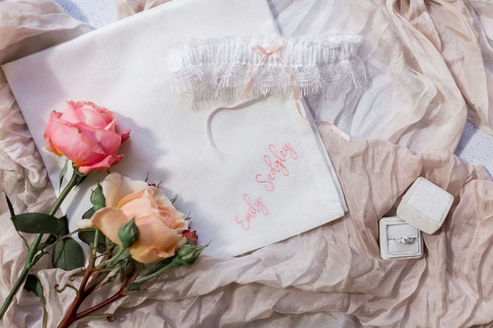 Personalised Handkerchief English Garden Wedding Inspiration Philippa Sian Photography