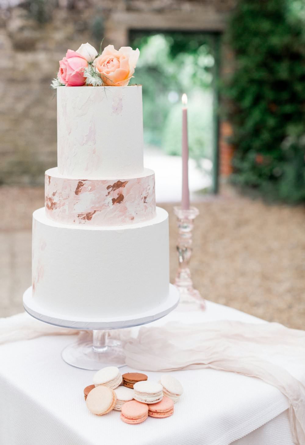 Buttercream Cake Texture Pastel Pink Coral Flowers English Garden Wedding Inspiration Philippa Sian Photography