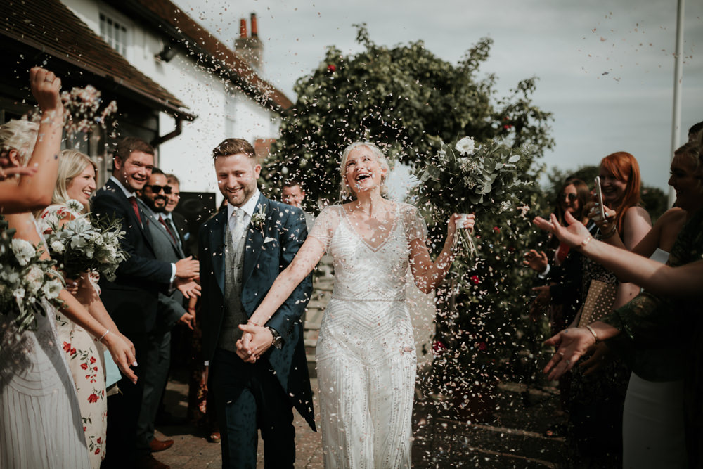 Confetti Throw Ferry House Inn Wedding Paul Fuller Kent Photography
