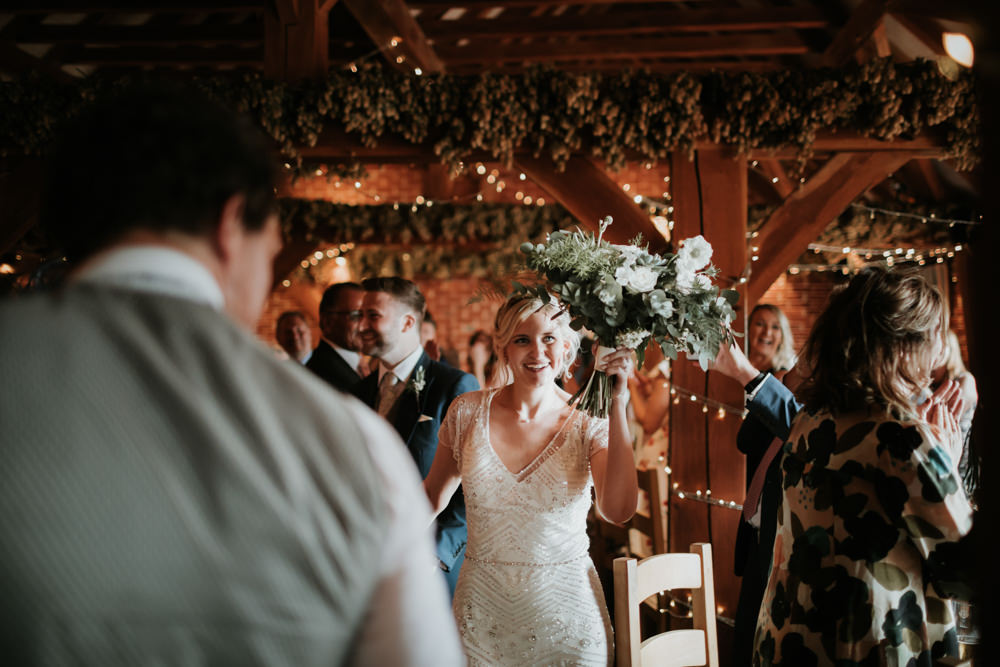 Bouquet Flowers Bride Bridal Succulent Rose Greenery Ferry House Inn Wedding Paul Fuller Kent Photography