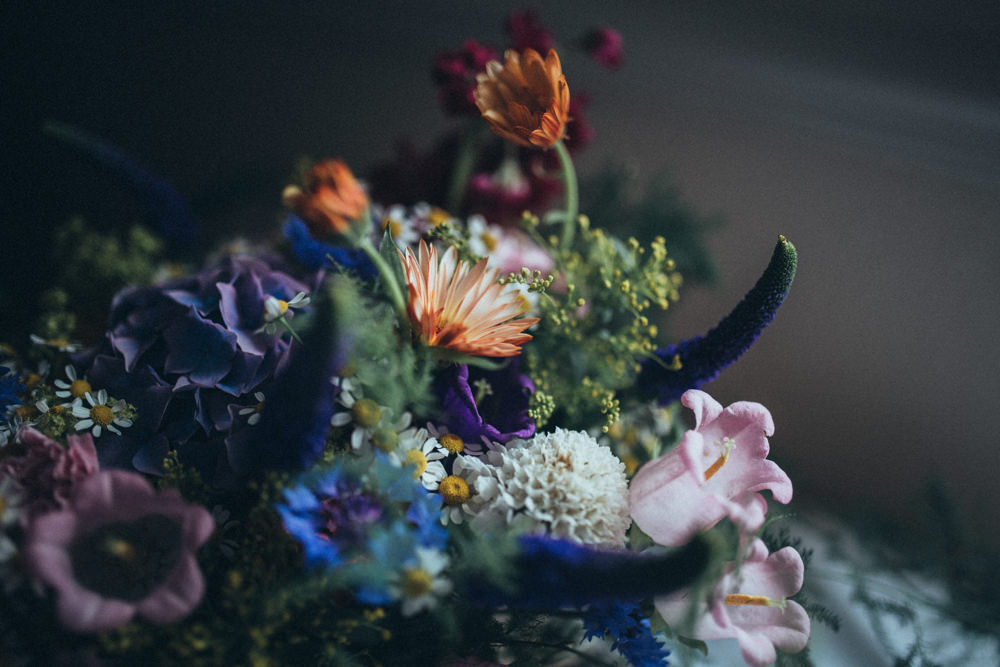 Bride Bridal Bouquet Flowers Colourful Old Barn Wedding Joshua Rhys Photography