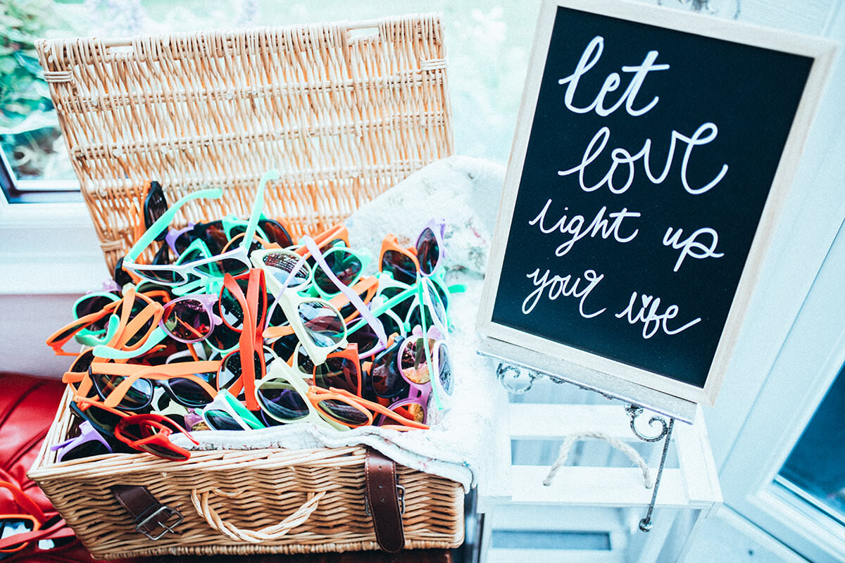 Sunglasses Basket Hamper Old Barn Wedding Joshua Rhys Photography