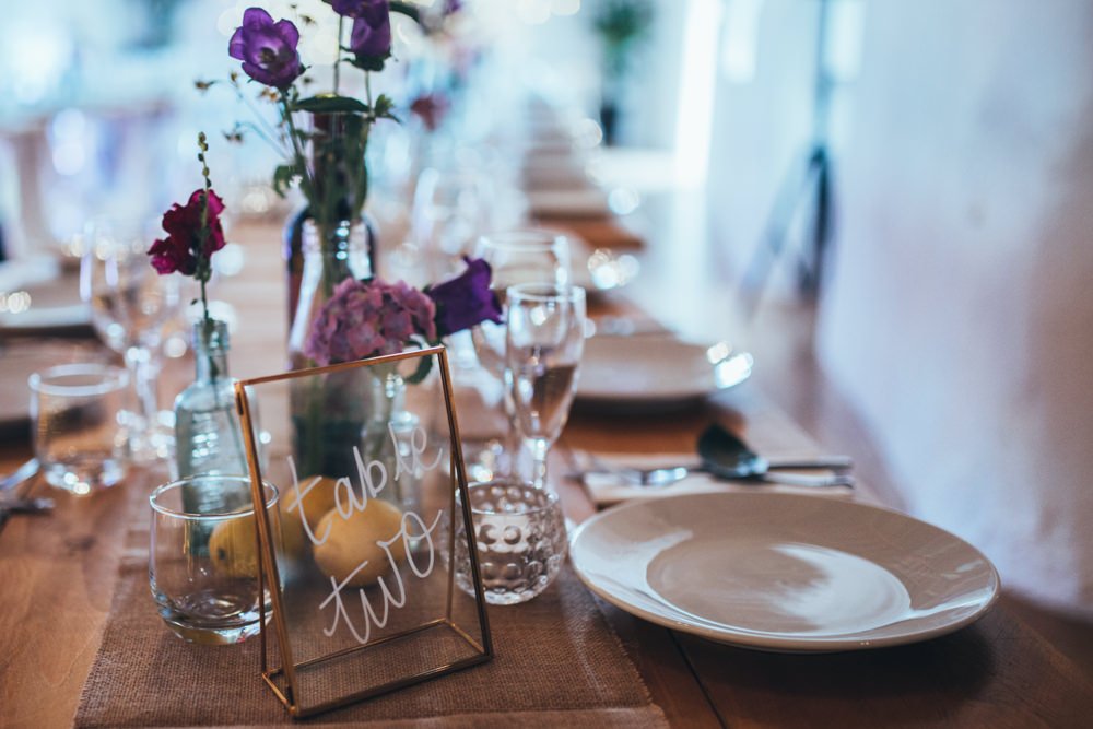 Clear Glass Perspex Acrylic Table Number Old Barn Wedding Joshua Rhys Photography
